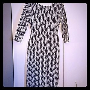 Stretchy black and white fitted dress.